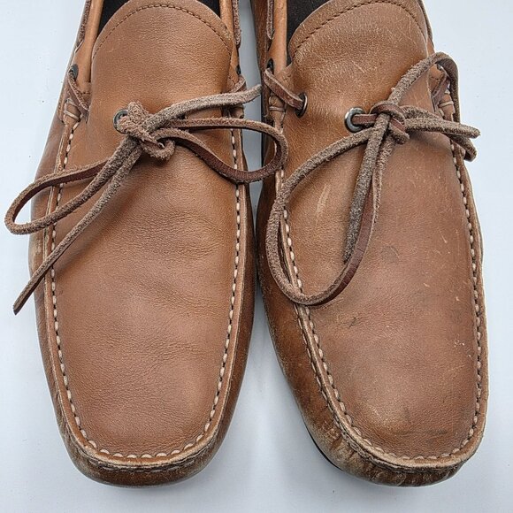 Salvatore Ferragamo Mens Size 12 Brown Leather Driving Loafer Shoes ZM02669 main image 12
